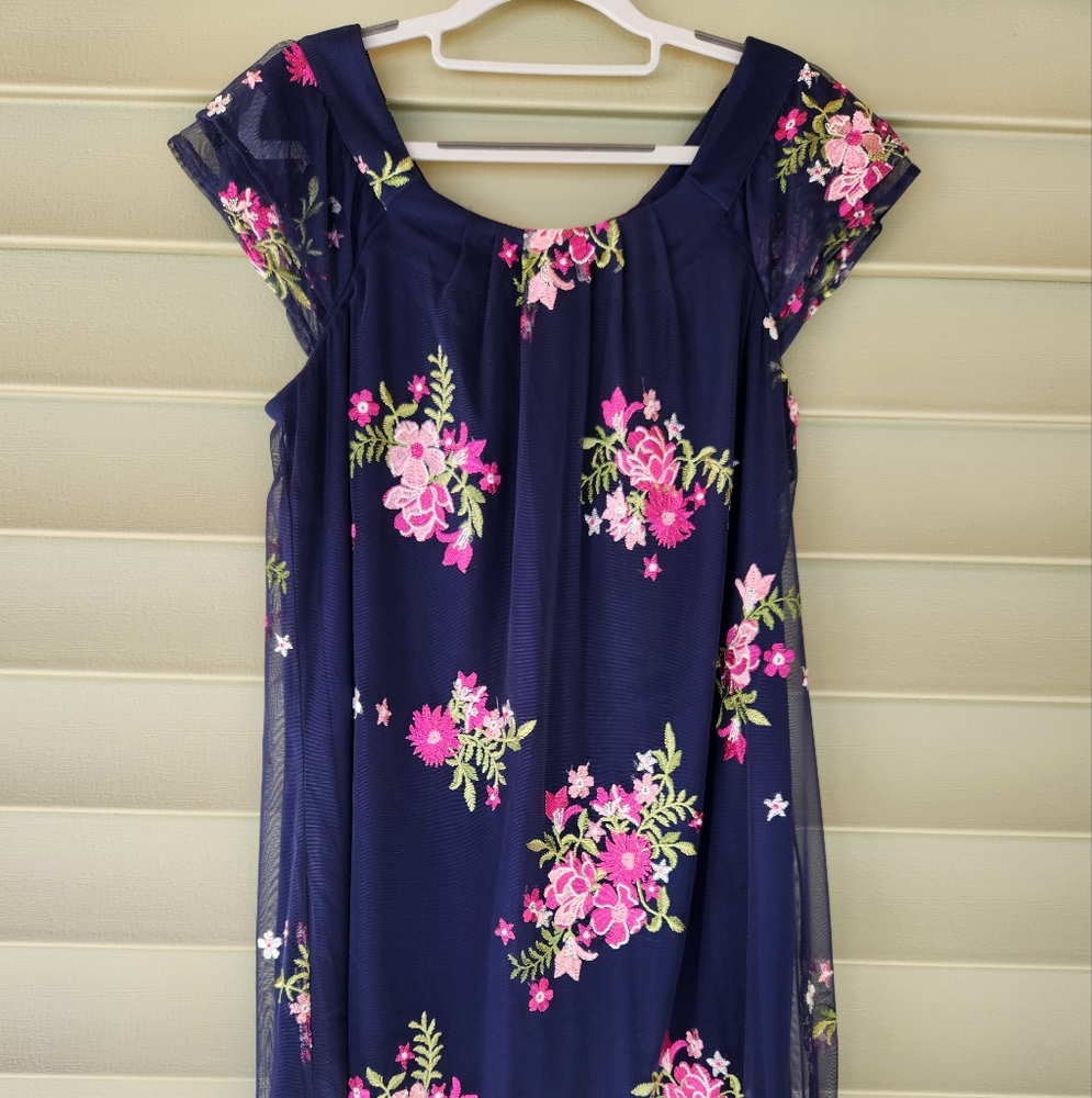 Women's Rabbit Rabbit Rabbit Floral Dress - Navy and Pink
